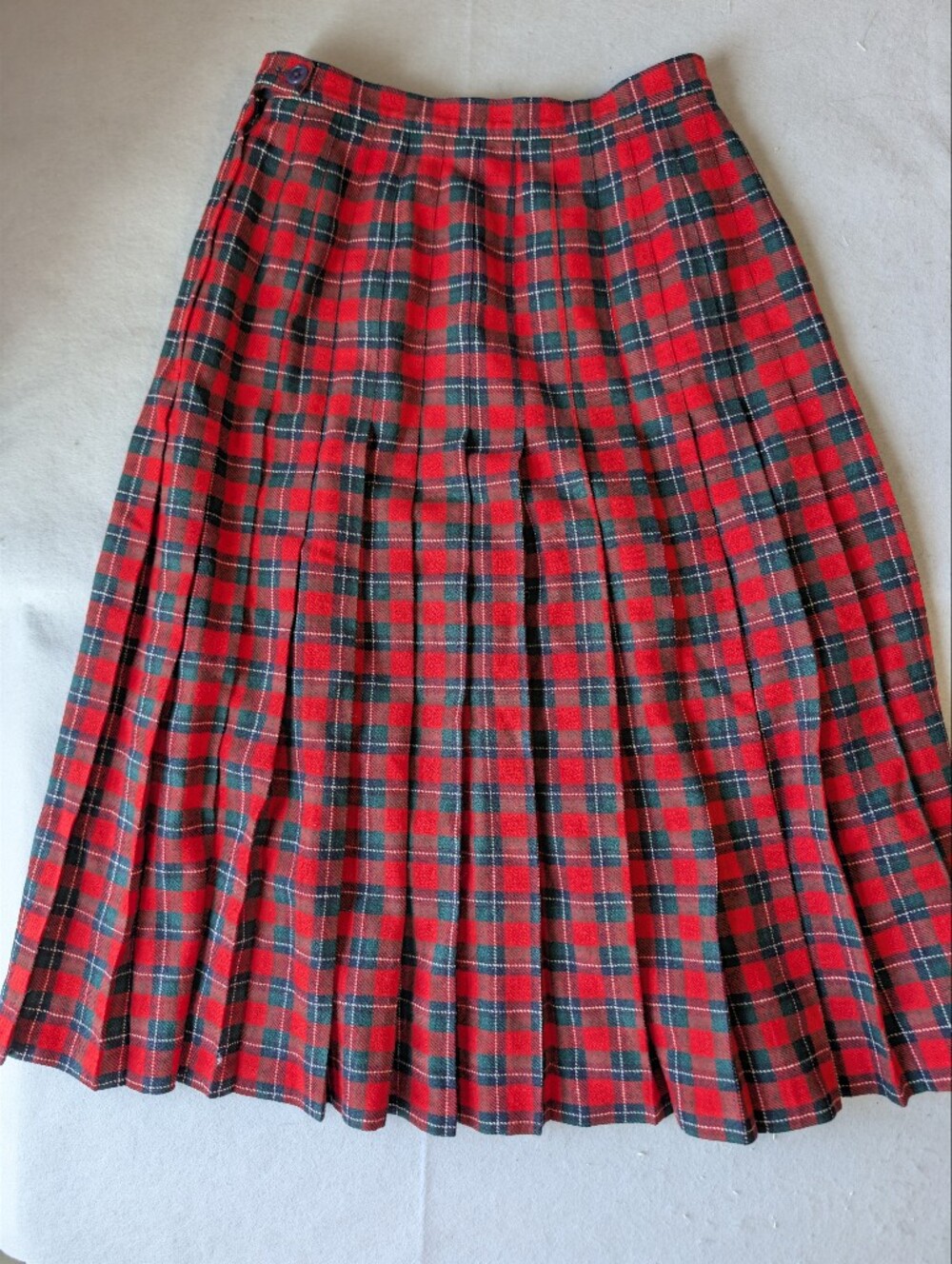 Vintage Y2K Pendleton Wool Skirt Womens 2 Red Tartan Plaid Pleated Midi USA 26” - Picture 4 of 8